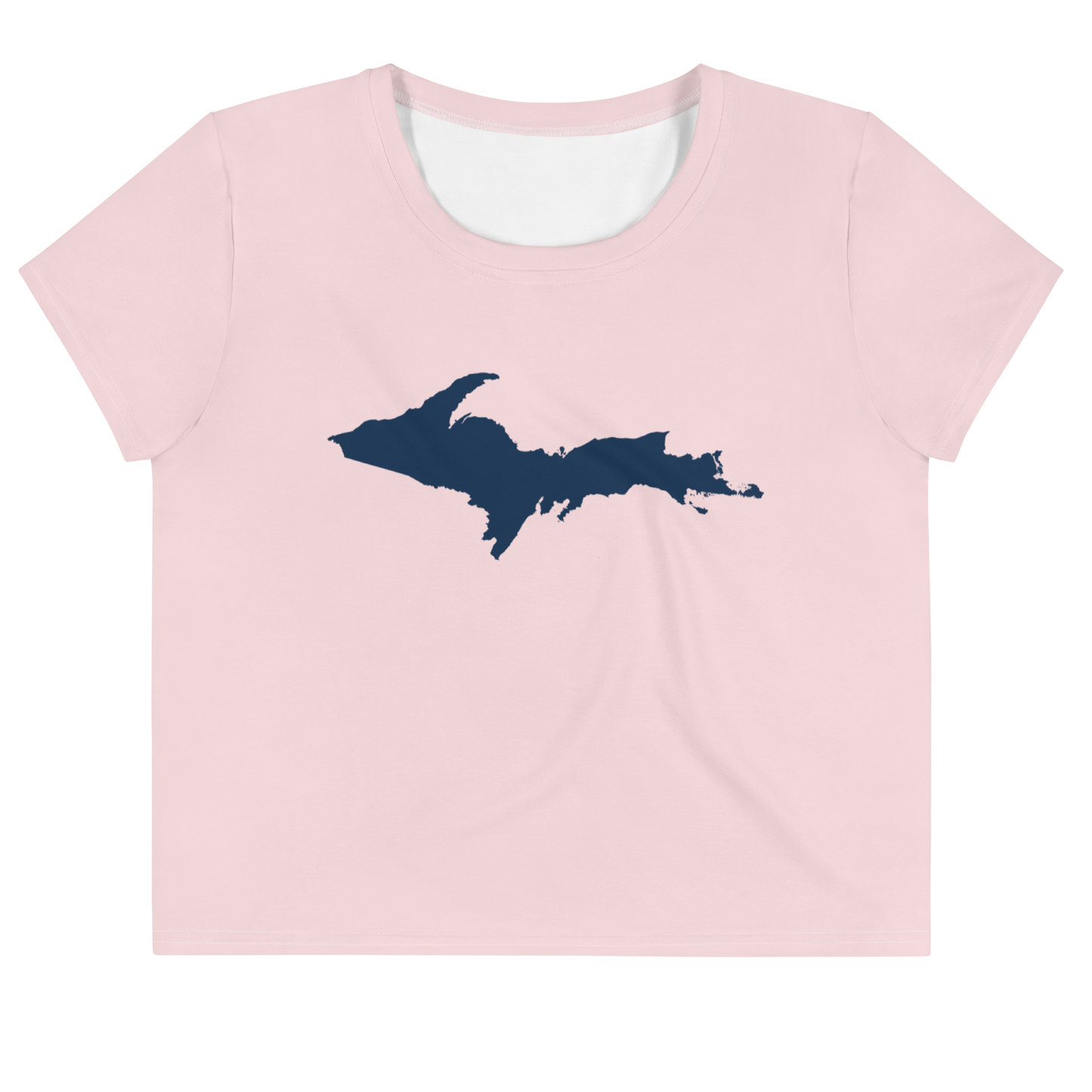 Michigan Upper Peninsula Crop Top (w/ UP Outline) | Sporty - Pale Pink