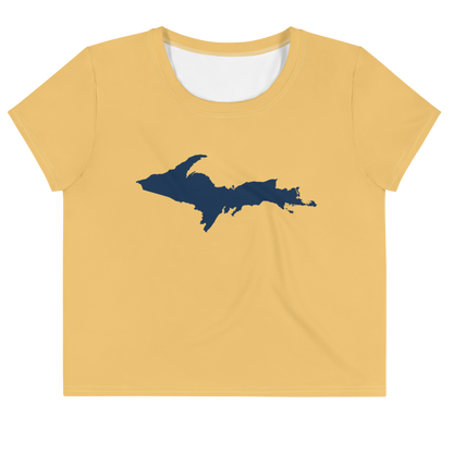 Michigan Upper Peninsula Crop Top (w/ UP Outline) | Sporty - Citrine