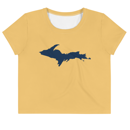 Michigan Upper Peninsula Crop Top (w/ UP Outline) | Sporty - Citrine