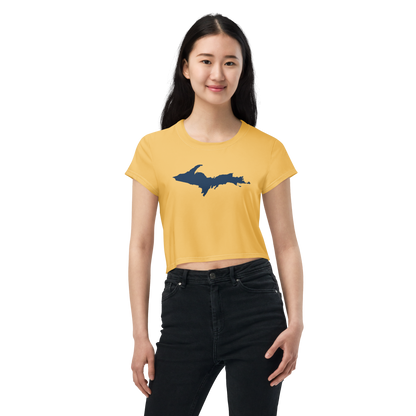 Michigan Upper Peninsula Crop Top (w/ UP Outline) | Sporty - Citrine