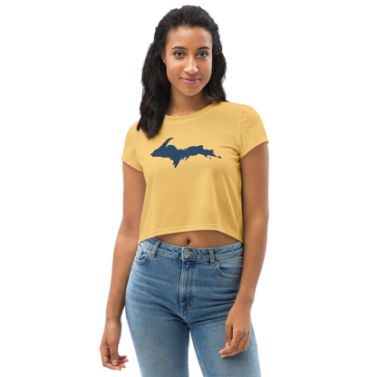 Michigan Upper Peninsula Crop Top (w/ UP Outline) | Sporty - Citrine