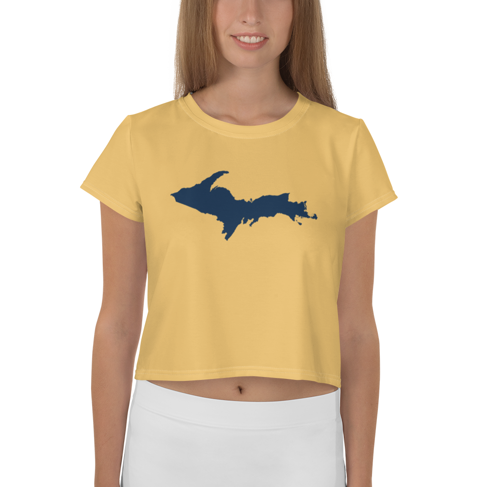 Michigan Upper Peninsula Crop Top (w/ UP Outline) | Sporty - Citrine