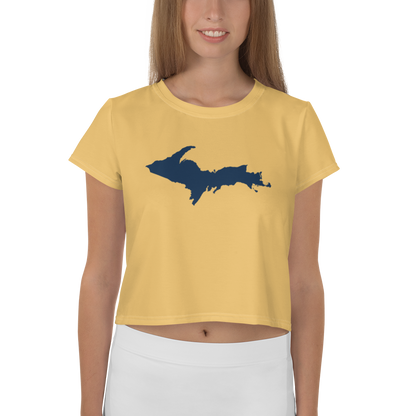 Michigan Upper Peninsula Crop Top (w/ UP Outline) | Sporty - Citrine