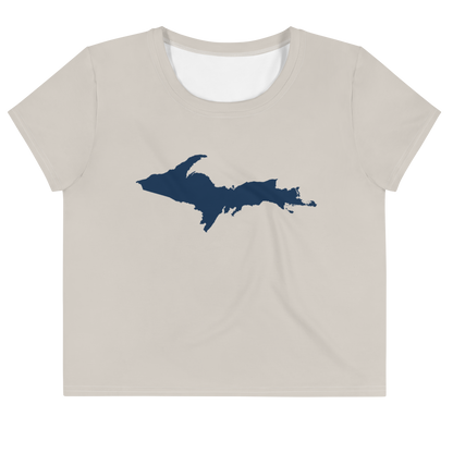 Michigan Upper Peninsula Crop Top (w/ UP Outline) | Sporty - Canvas Color