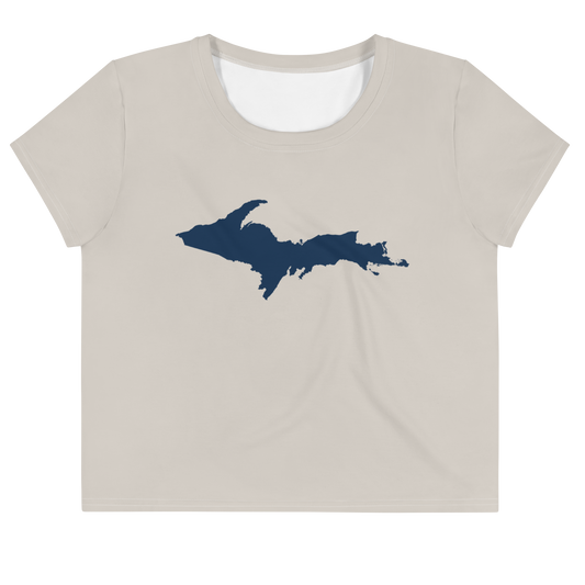 Michigan Upper Peninsula Crop Top (w/ UP Outline) | Sporty - Canvas Color