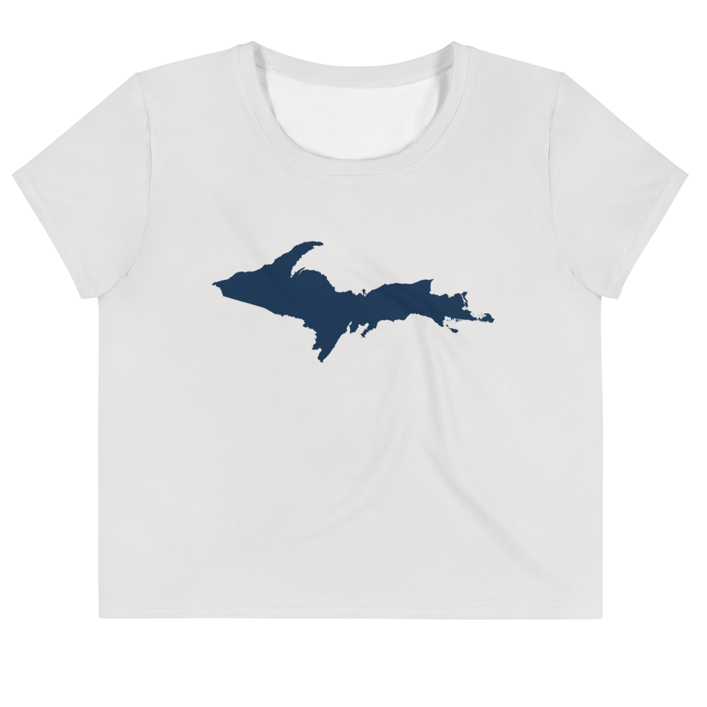 Michigan Upper Peninsula Crop Top (w/ UP Outline) | Sporty - Birch Bark White