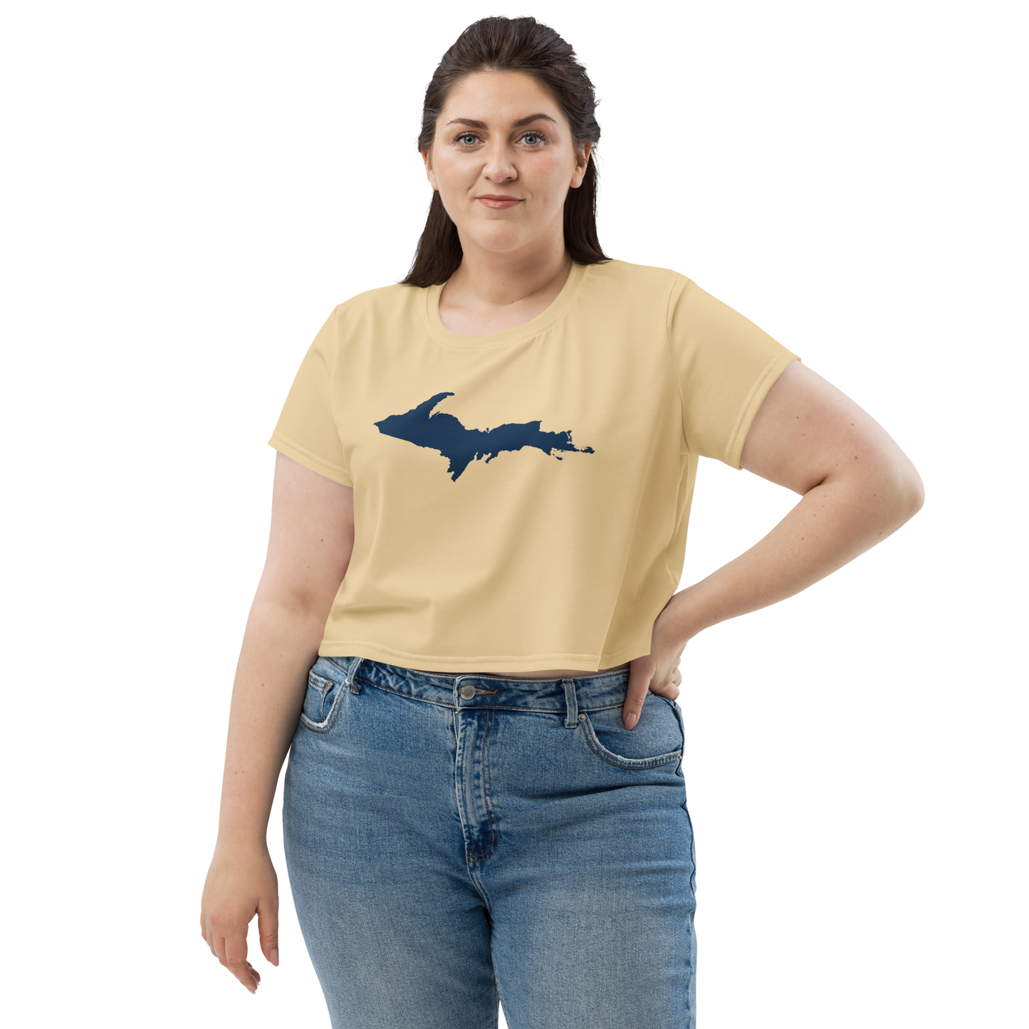 Michigan Upper Peninsula Crop Top (w/ UP Outline) | Sporty - Maple Color