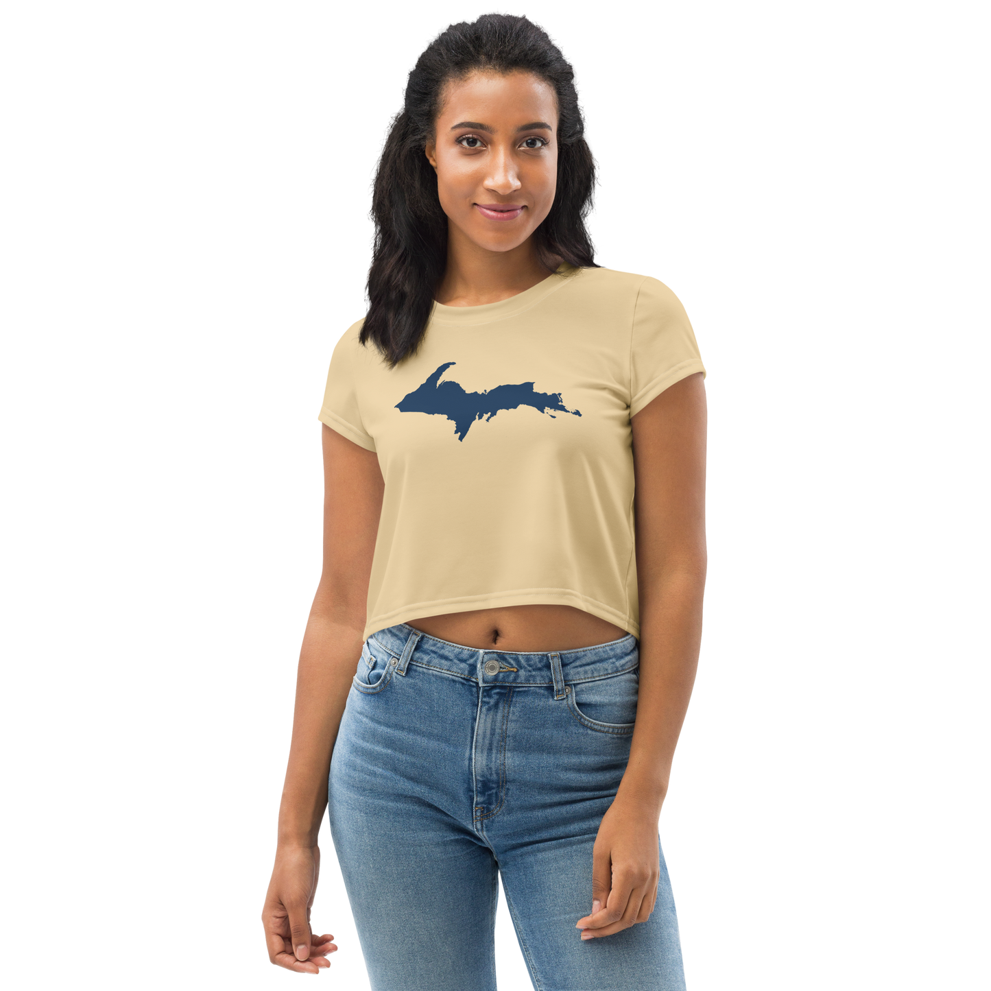 Michigan Upper Peninsula Crop Top (w/ UP Outline) | Sporty - Maple Color