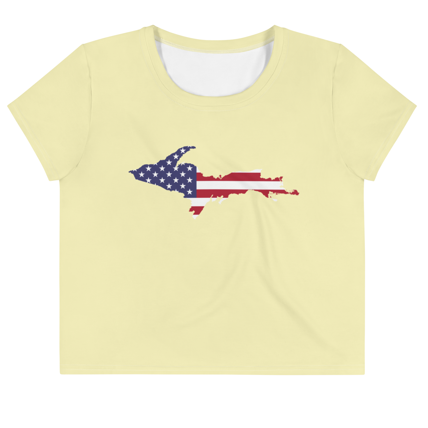 Michigan Upper Peninsula Crop Top (w/ UP Outline) | Sporty - Canary Yellow