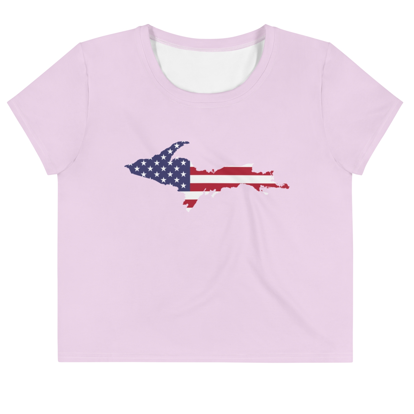 Michigan Upper Peninsula Crop Top (w/ UP USA Flag) | Sporty - Pale Lavender