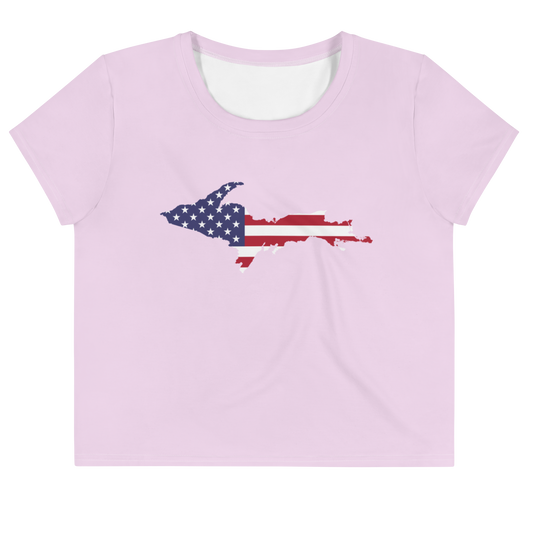 Michigan Upper Peninsula Crop Top (w/ UP USA Flag) | Sporty - Pale Lavender