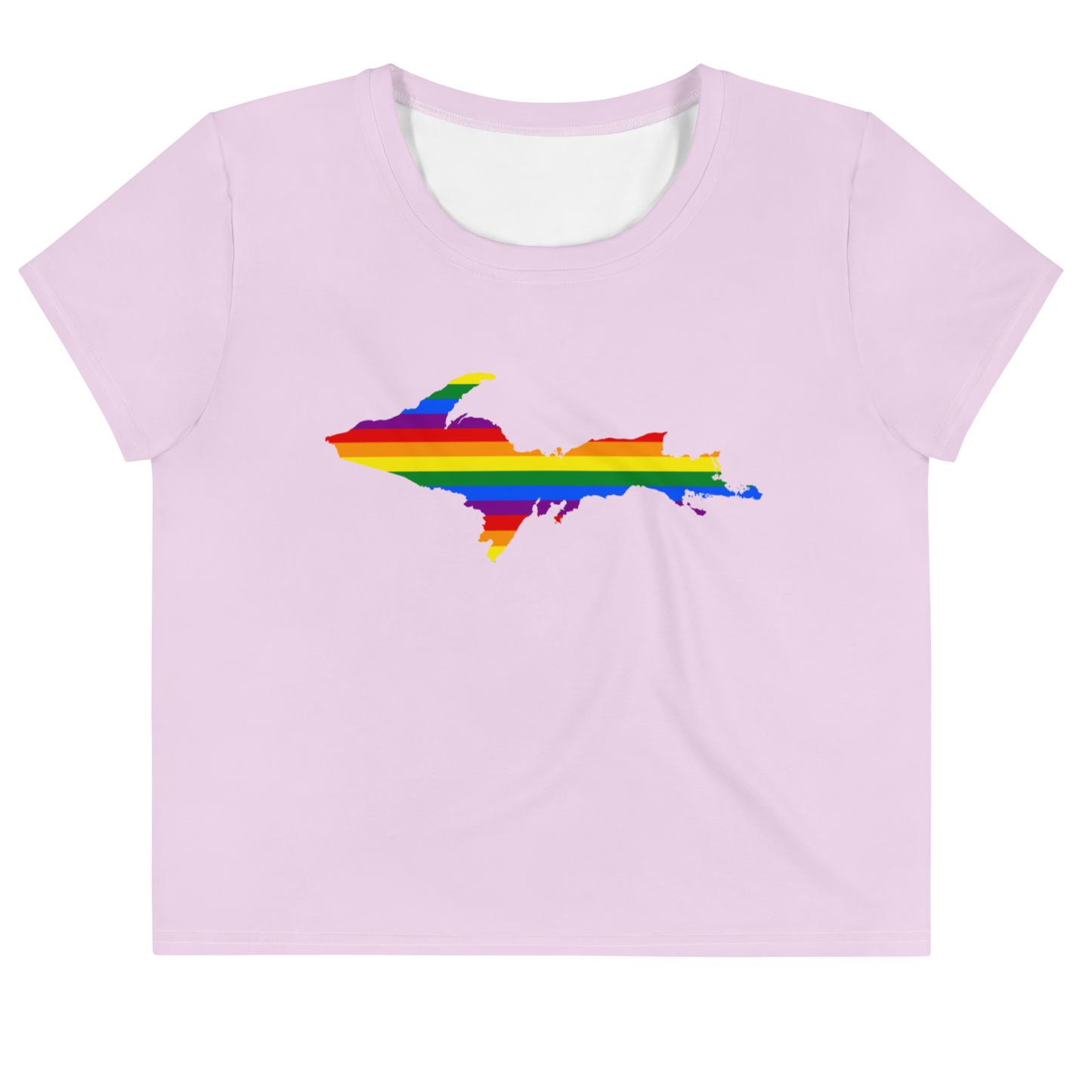 Michigan Upper Peninsula Crop Top (w/ UP Pride Flag) | Sporty - Pale Lavender