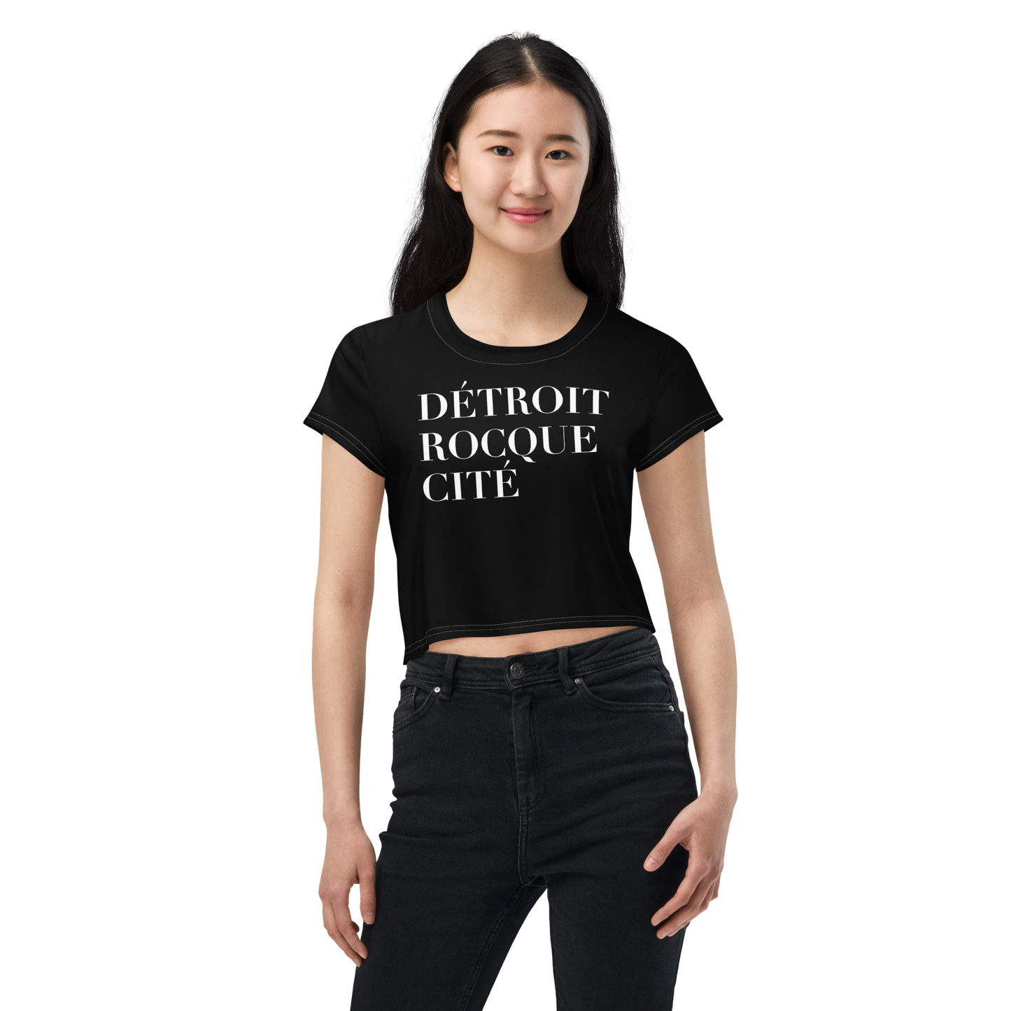 'Détroit Rocque Cité' Crop Top | Sporty - Black