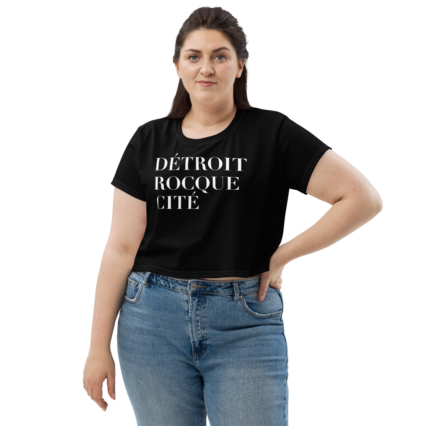 'Détroit Rocque Cité' Crop Top | Sporty - Black