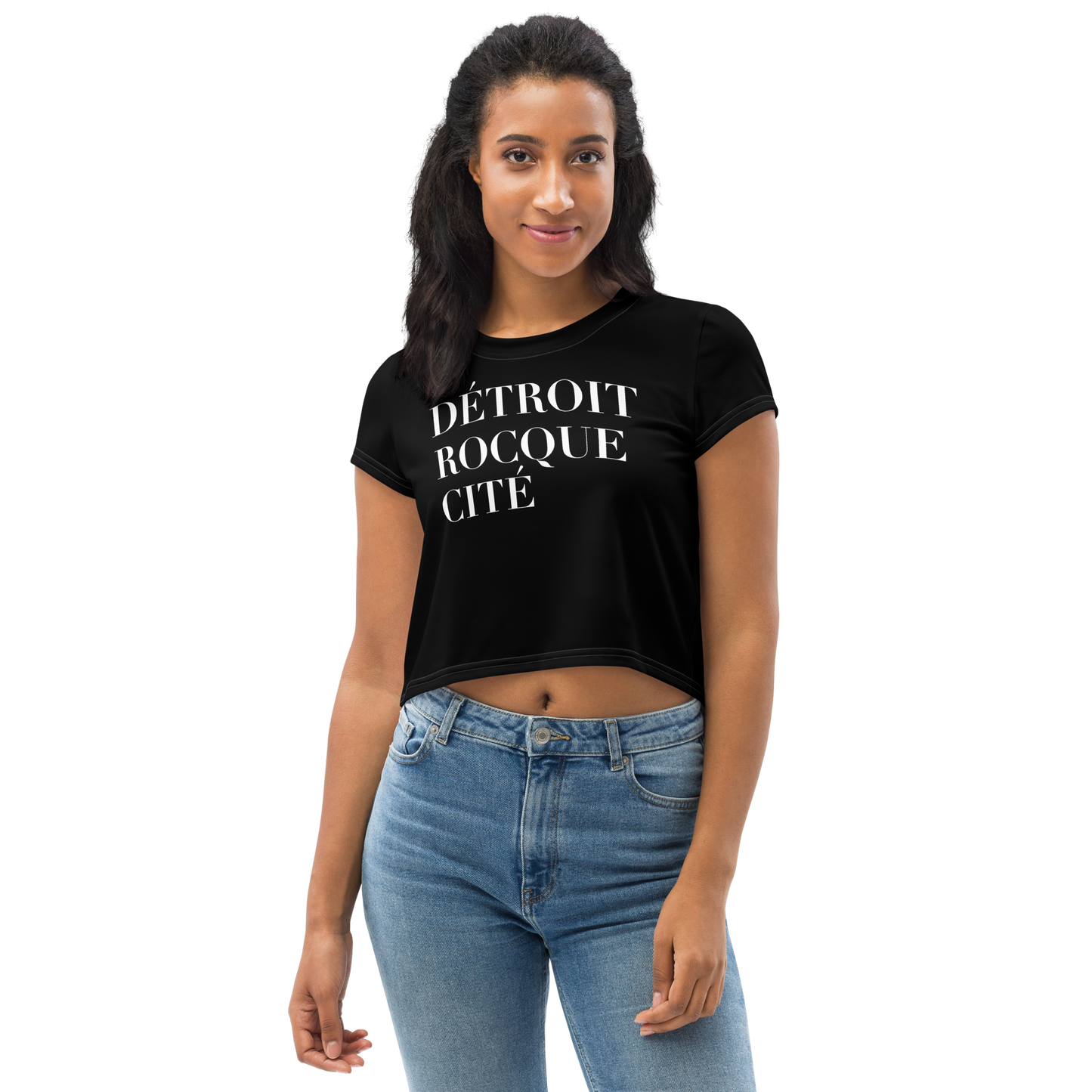 'Détroit Rocque Cité' Crop Top | Sporty - Black