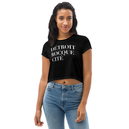 'Détroit Rocque Cité' Crop Top | Sporty - Black