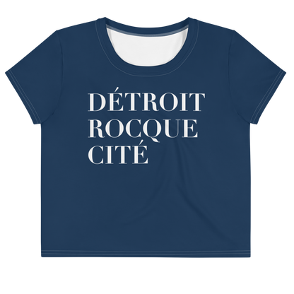 'Détroit Rocque Cité' Crop Top | Sporty - Navy