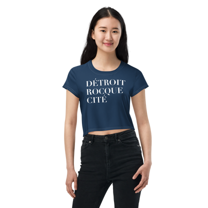 'Détroit Rocque Cité' Crop Top | Sporty - Navy