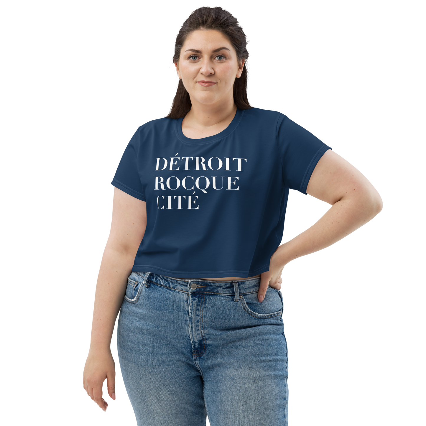 'Détroit Rocque Cité' Crop Top | Sporty - Navy