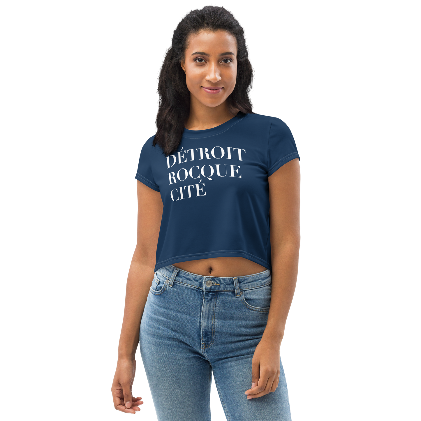 'Détroit Rocque Cité' Crop Top | Sporty - Navy