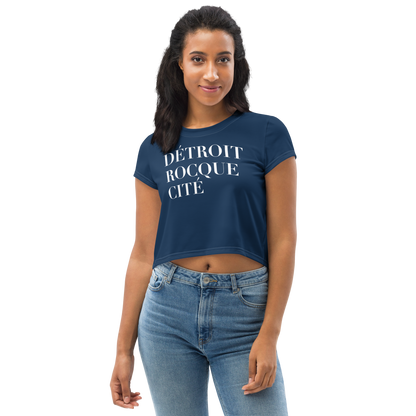 'Détroit Rocque Cité' Crop Top | Sporty - Navy