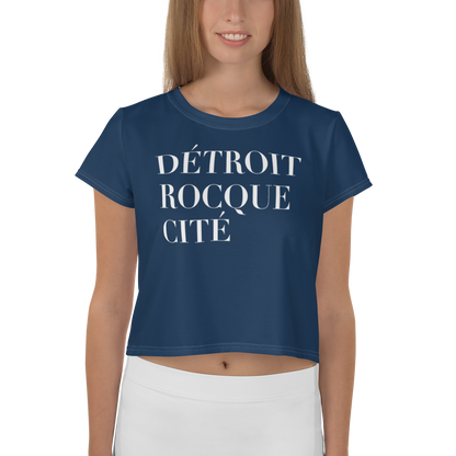 'Détroit Rocque Cité' Crop Top | Sporty - Navy