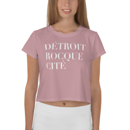 'Détroit Rocque Cité' Crop Top | Sporty - Cherry Blossom Pink