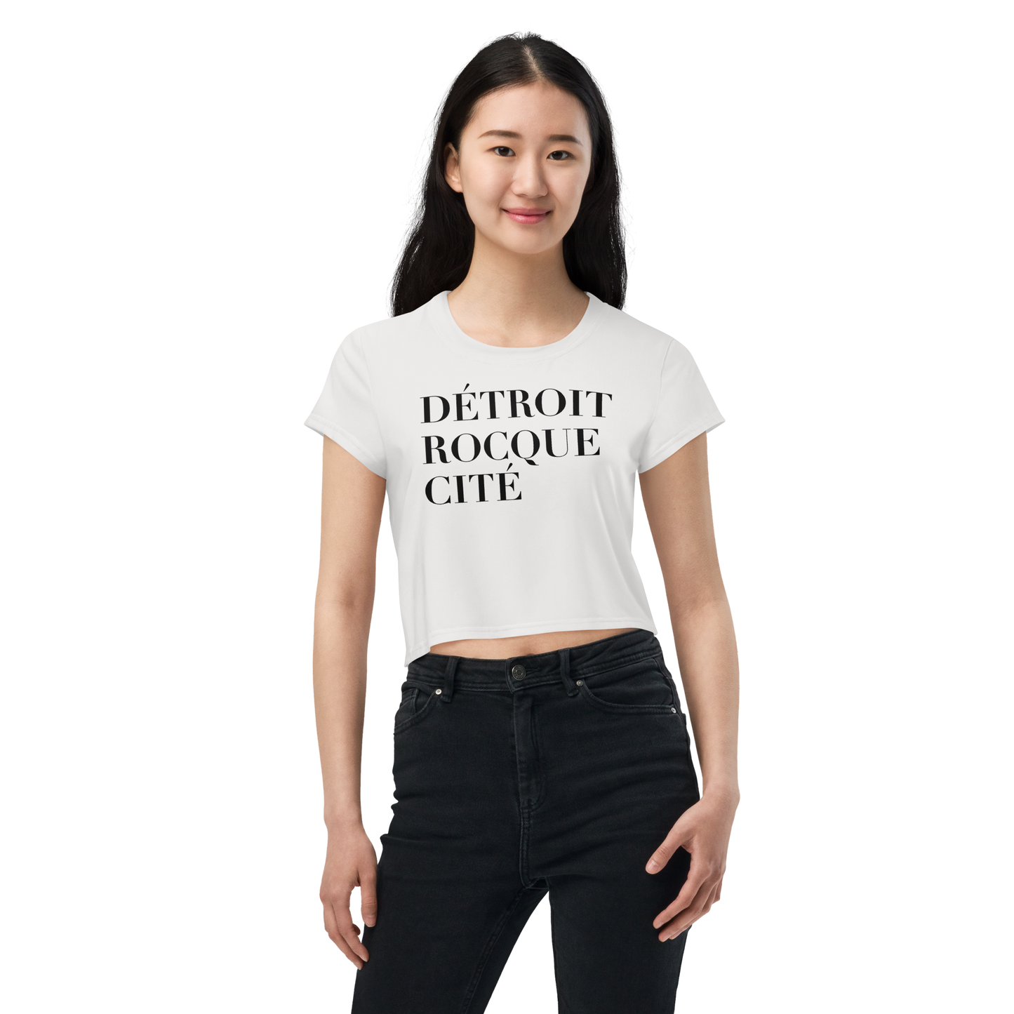 'Détroit Rocque Cité' Crop Top | Sporty - Birch Bark White