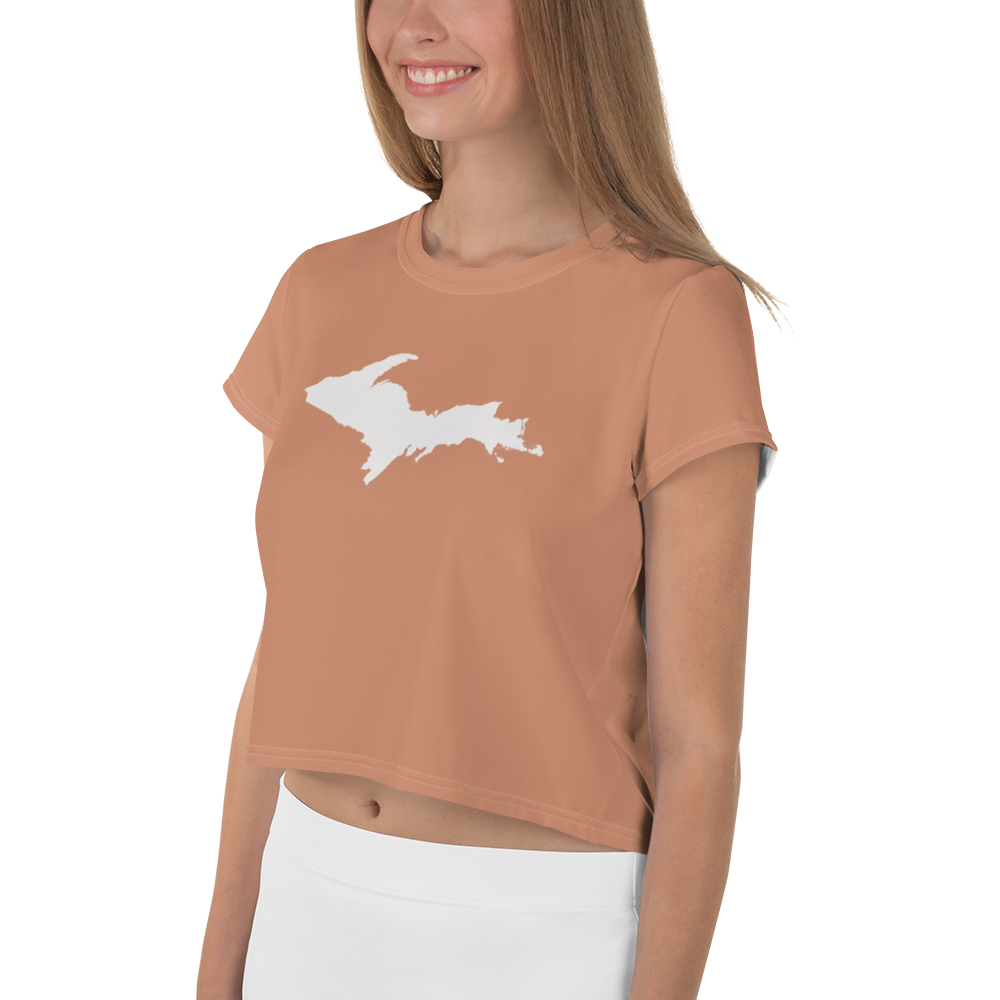 Michigan Upper Peninsula Crop Top (w/ UP Outline) | Sporty - Copper Color