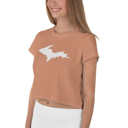 Michigan Upper Peninsula Crop Top (w/ UP Outline) | Sporty - Copper Color