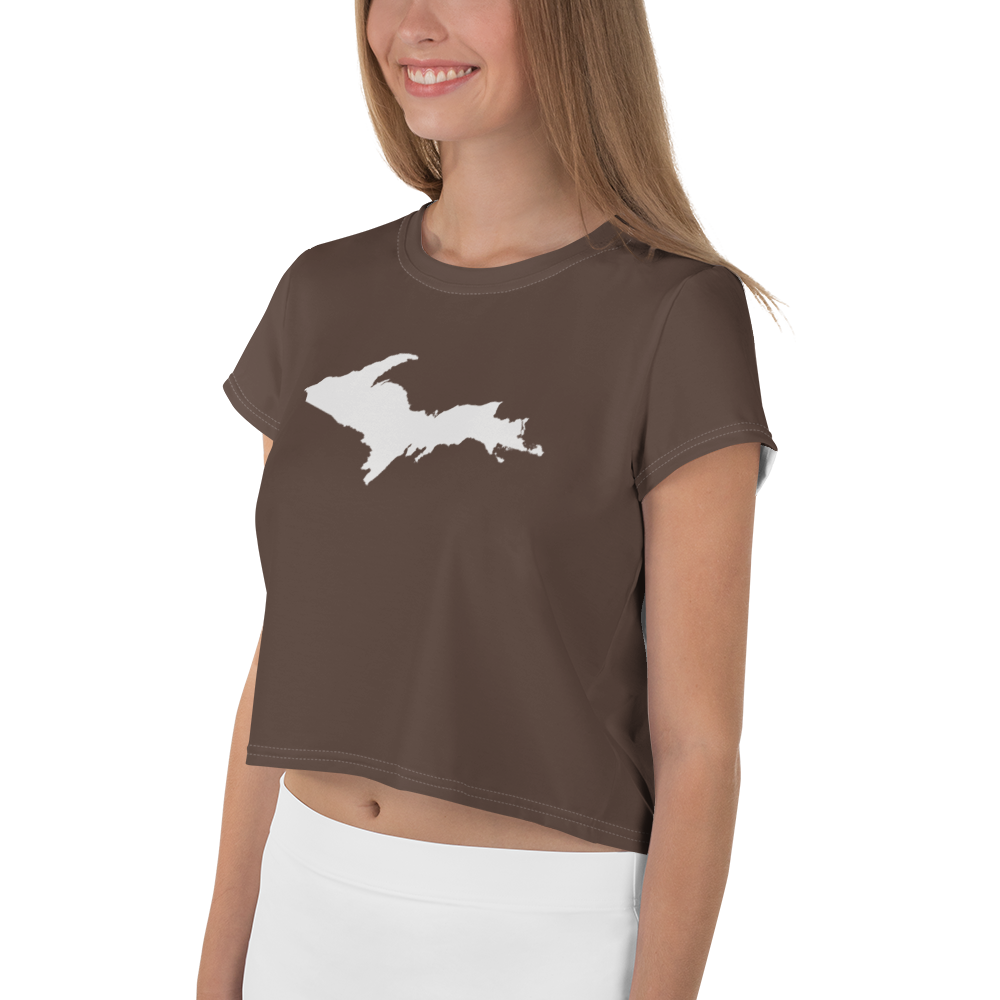 Michigan Upper Peninsula Crop Top (w/ UP Outline) | Sporty - Warren Tank Grey