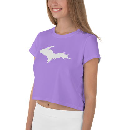 Michigan Upper Peninsula Crop Top (w/ UP Outline) | Sporty - Lavender