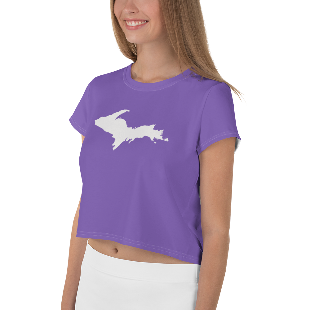 Michigan Upper Peninsula Crop Top (w/ UP Outline) | Sporty - Lake Iris