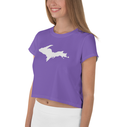 Michigan Upper Peninsula Crop Top (w/ UP Outline) | Sporty - Lake Iris