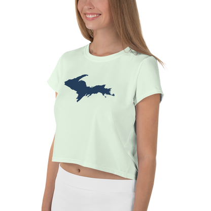 Michigan Upper Peninsula Crop Top (w/ UP Outline) | Sporty - Dew Green