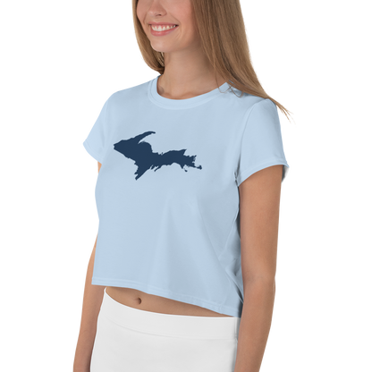 Michigan Upper Peninsula Crop Top (w/ UP Outline) | Sporty - Light Blue