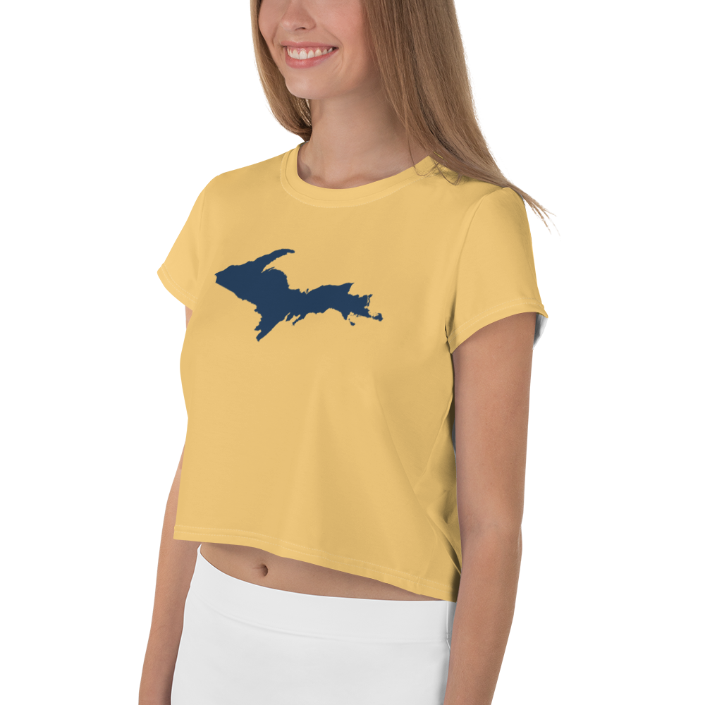 Michigan Upper Peninsula Crop Top (w/ UP Outline) | Sporty - Citrine