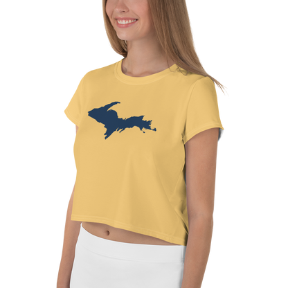 Michigan Upper Peninsula Crop Top (w/ UP Outline) | Sporty - Citrine