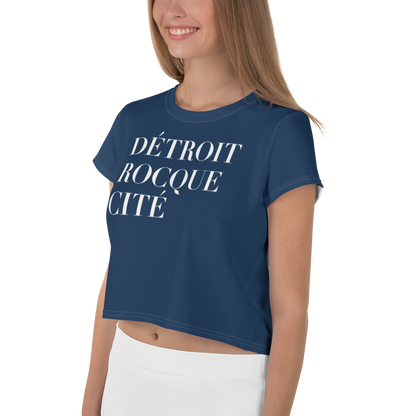 'Détroit Rocque Cité' Crop Top | Sporty - Navy