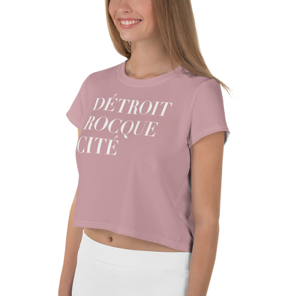 'Détroit Rocque Cité' Crop Top | Sporty - Cherry Blossom Pink