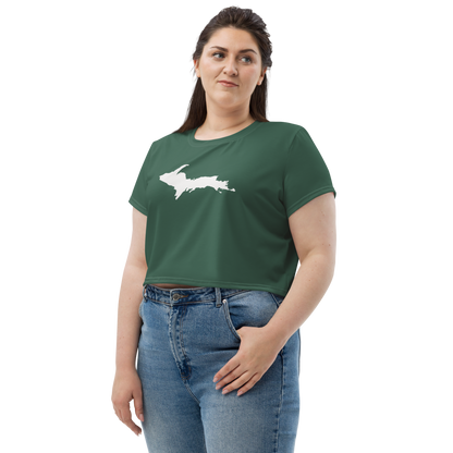 Michigan Upper Peninsula Crop Top (w/ UP Outline) | Sporty - Ginger Ale Green