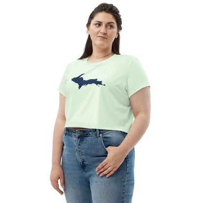 Michigan Upper Peninsula Crop Top (w/ UP Outline) | Sporty - Dew Green