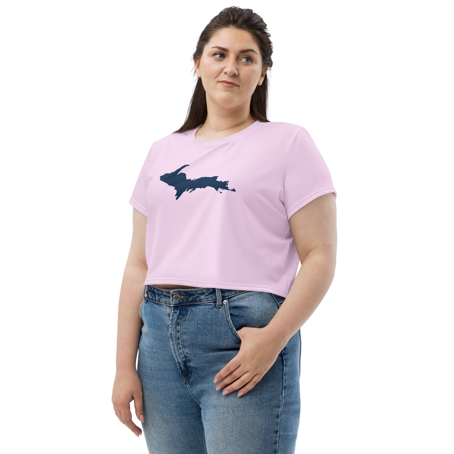 Michigan Upper Peninsula Crop Top (w/ UP Outline) | Sporty - Pale Lavender