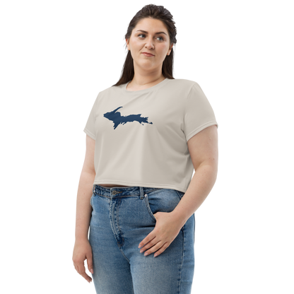 Michigan Upper Peninsula Crop Top (w/ UP Outline) | Sporty - Canvas Color