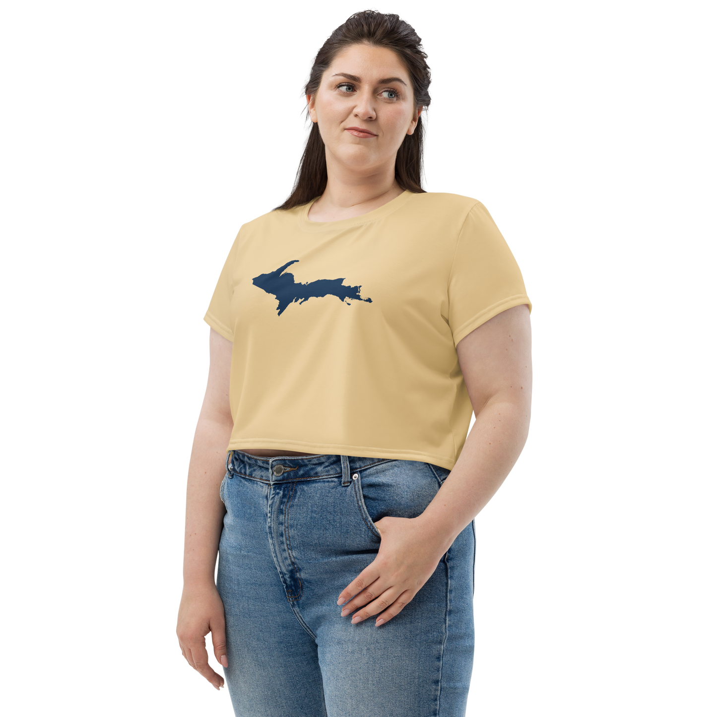 Michigan Upper Peninsula Crop Top (w/ UP Outline) | Sporty - Maple Color