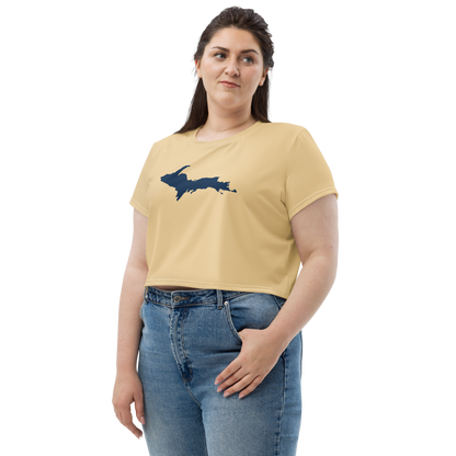 Michigan Upper Peninsula Crop Top (w/ UP Outline) | Sporty - Maple Color