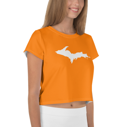 Michigan Upper Peninsula Crop Top (w/ UP Outline) | Sporty - Safety Orange