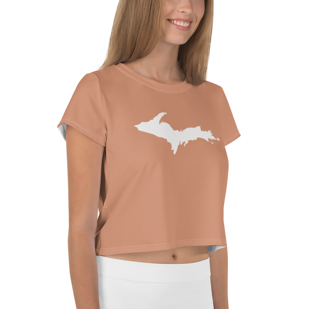 Michigan Upper Peninsula Crop Top (w/ UP Outline) | Sporty - Copper Color