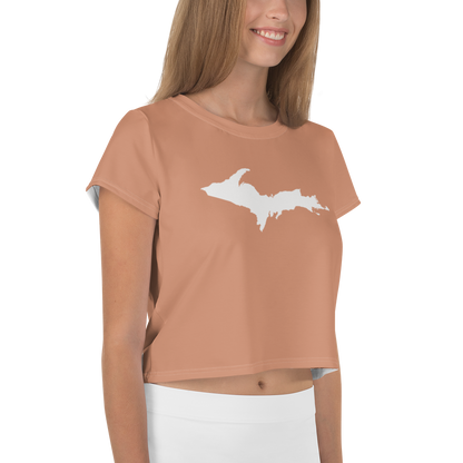 Michigan Upper Peninsula Crop Top (w/ UP Outline) | Sporty - Copper Color