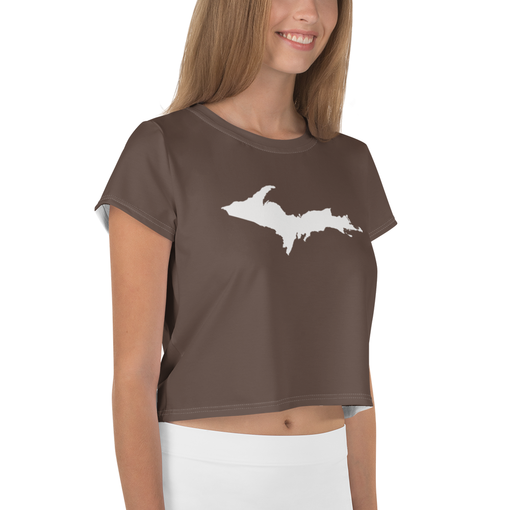 Michigan Upper Peninsula Crop Top (w/ UP Outline) | Sporty - Warren Tank Grey